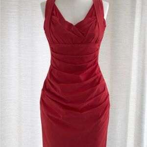 Chic Pink-Red Midi Dress